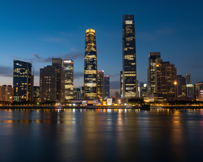 Seoul Financial District Twilight