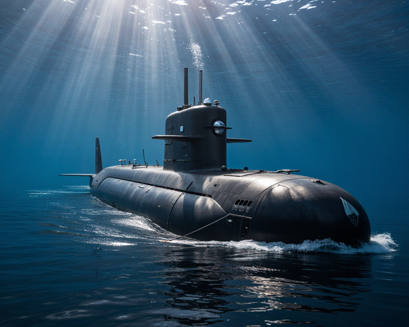 Submarine in Deep Ocean