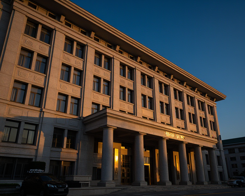 South Korean National Assembly at Twilight