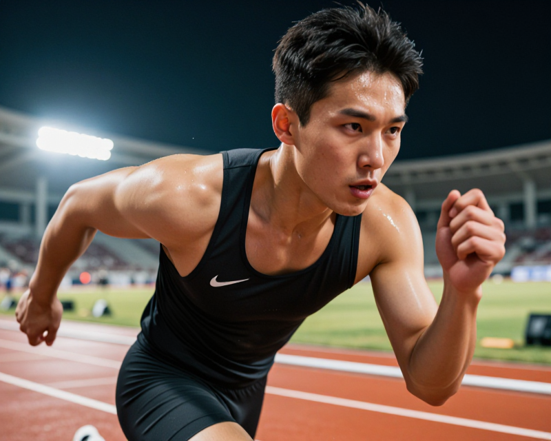 Athletic Sprinting Motion